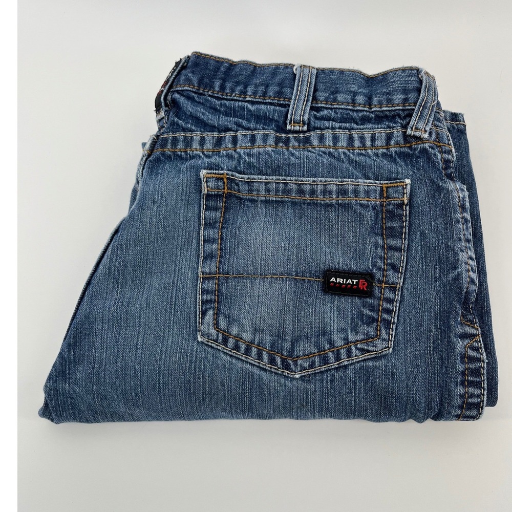 Ariat M5 Slim Straight Jeans Mens 36x34 Blue FR Flame Resistant Denim